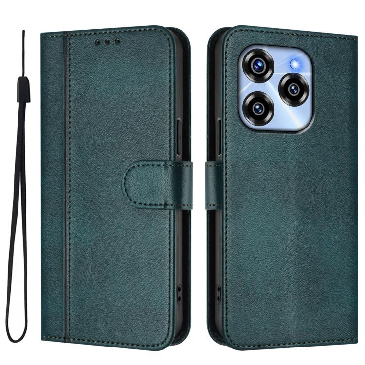 For Oukitel C50 Line Splicing Buckle Retro Leather Phone Case
