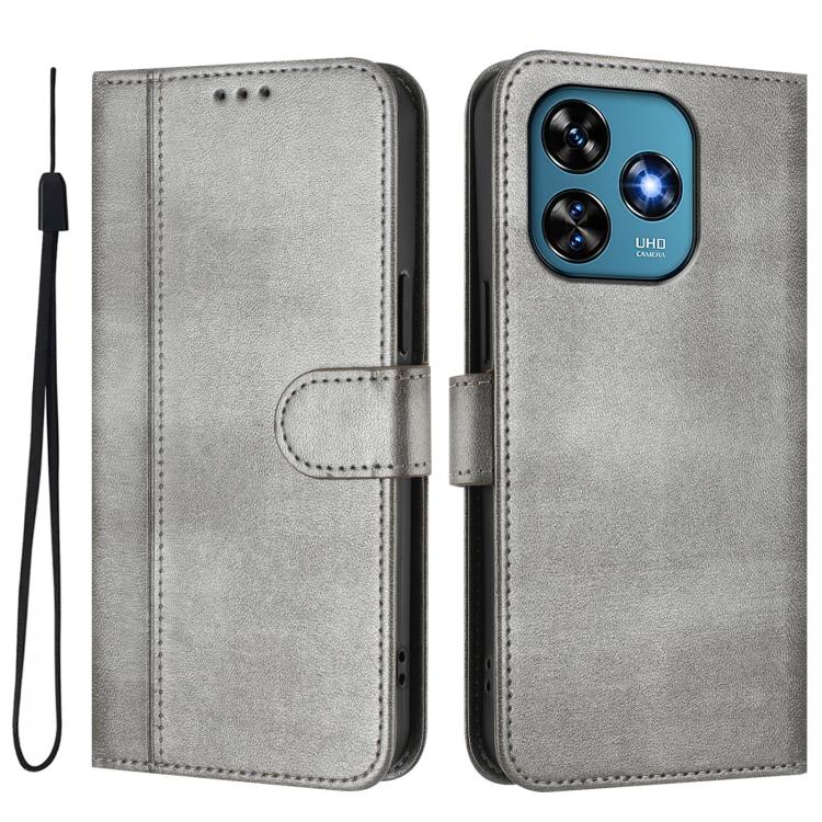 For Oukitel C51 Line Splicing Buckle Retro Leather Phone Case