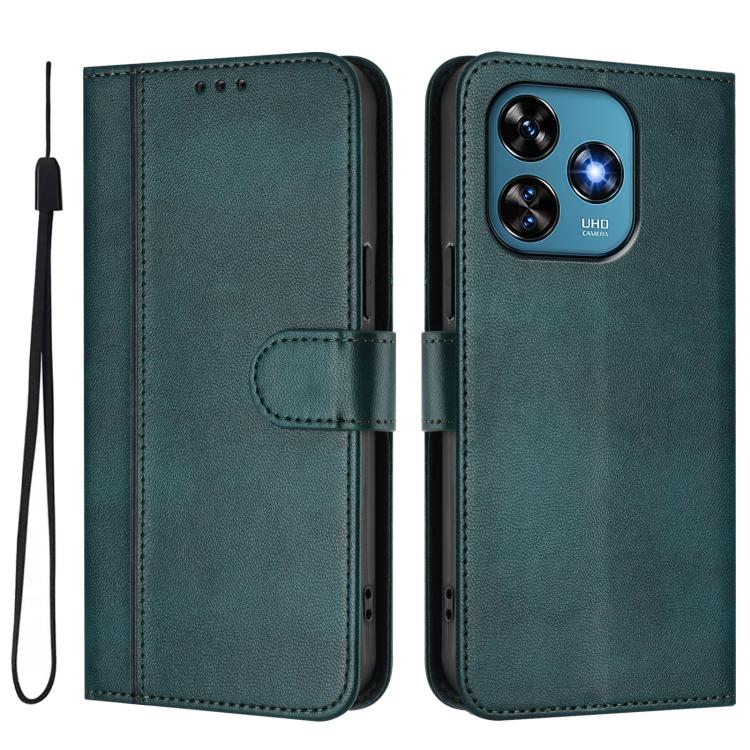 For Oukitel C51 Line Splicing Buckle Retro Leather Phone Case