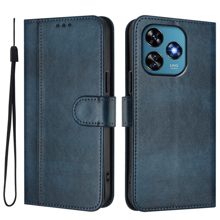For Oukitel C51 Line Splicing Buckle Retro Leather Phone Case