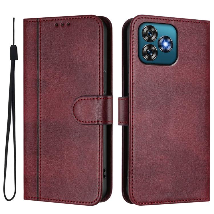 For Oukitel C53 Line Splicing Buckle Retro Leather Phone Case
