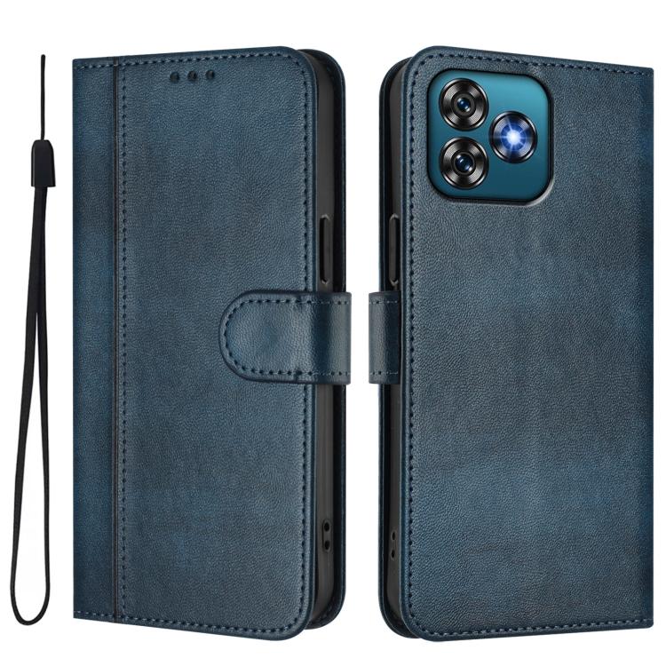 For Oukitel C53 Line Splicing Buckle Retro Leather Phone Case