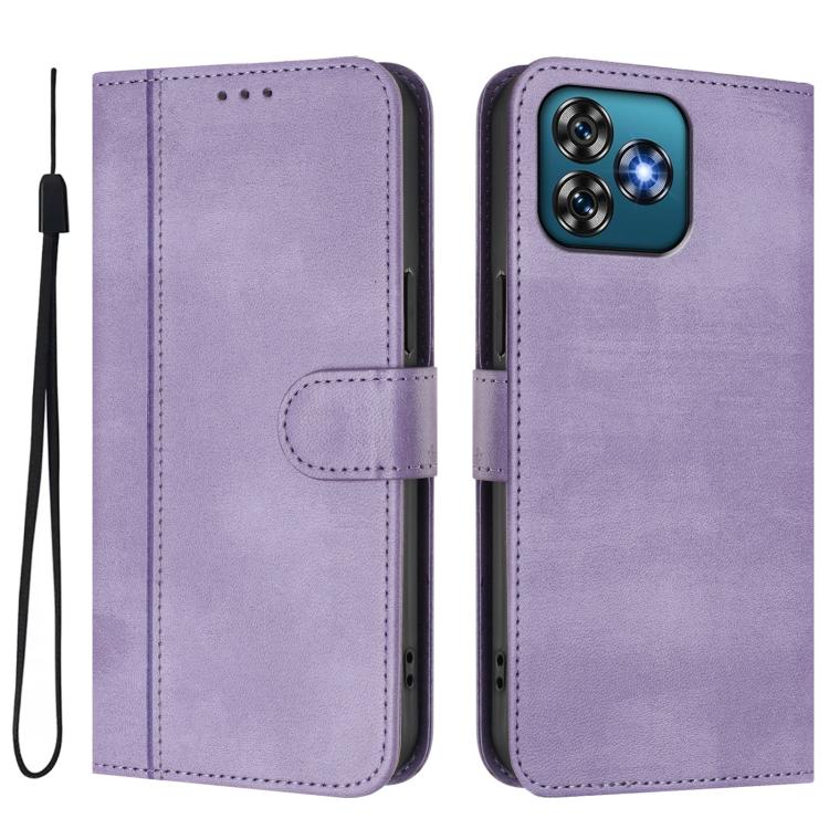 For Oukitel C53 Line Splicing Buckle Retro Leather Phone Case