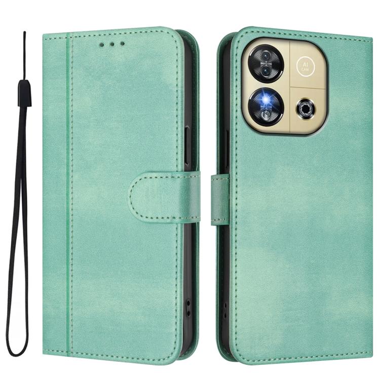 For Oukitel C57S / C57 Pro / Blu J12 Line Splicing Buckle Retro Leather Phone Case