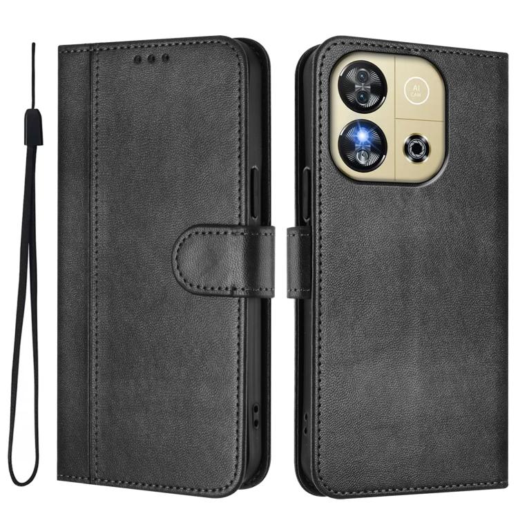 For Oukitel C57S / C57 Pro / Blu J12 Line Splicing Buckle Retro Leather Phone Case