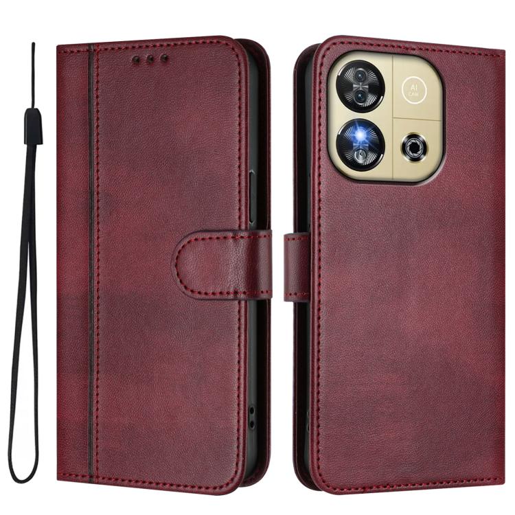 For Oukitel C57S / C57 Pro / Blu J12 Line Splicing Buckle Retro Leather Phone Case