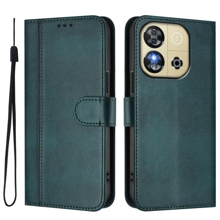 For Oukitel C57S / C57 Pro / Blu J12 Line Splicing Buckle Retro Leather Phone Case