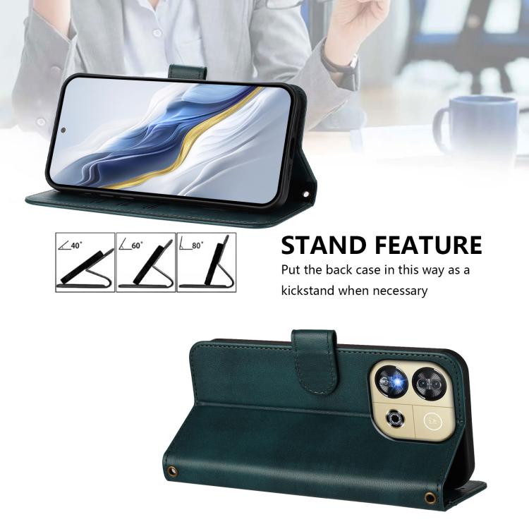 For Oukitel C57S / C57 Pro / Blu J12 Line Splicing Buckle Retro Leather Phone Case