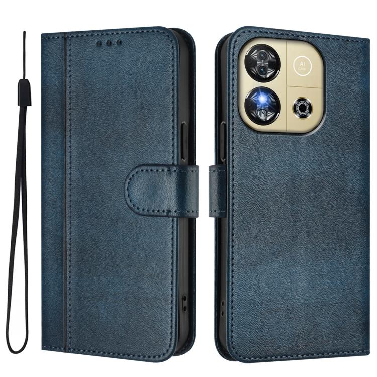 For Oukitel C57S / C57 Pro / Blu J12 Line Splicing Buckle Retro Leather Phone Case