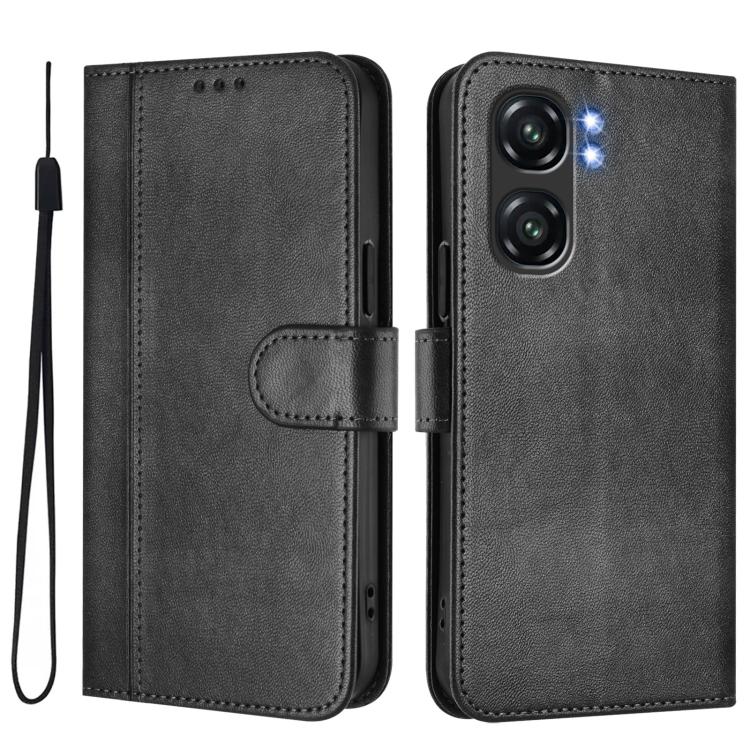 For Oukitel C58 / C58 Pro Line Splicing Buckle Retro Leather Phone Case