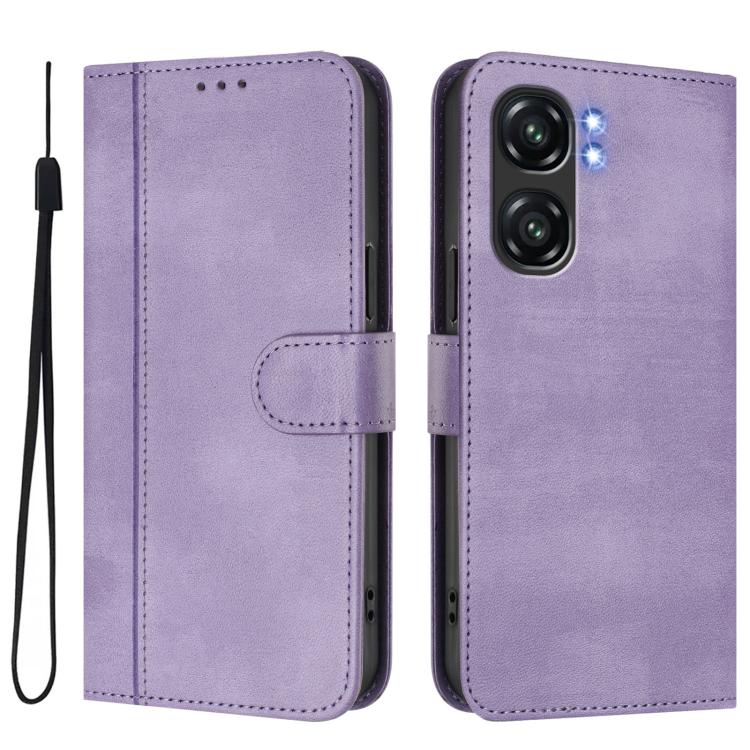 For Oukitel C58 / C58 Pro Line Splicing Buckle Retro Leather Phone Case