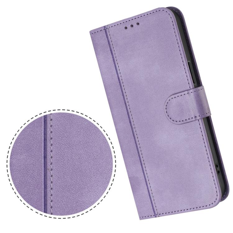 For Oukitel C59 / C59 Pro Line Splicing Buckle Retro Leather Phone Case