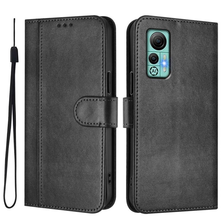 For Ulefone Note 14 Line Splicing Buckle Retro Leather Phone Case