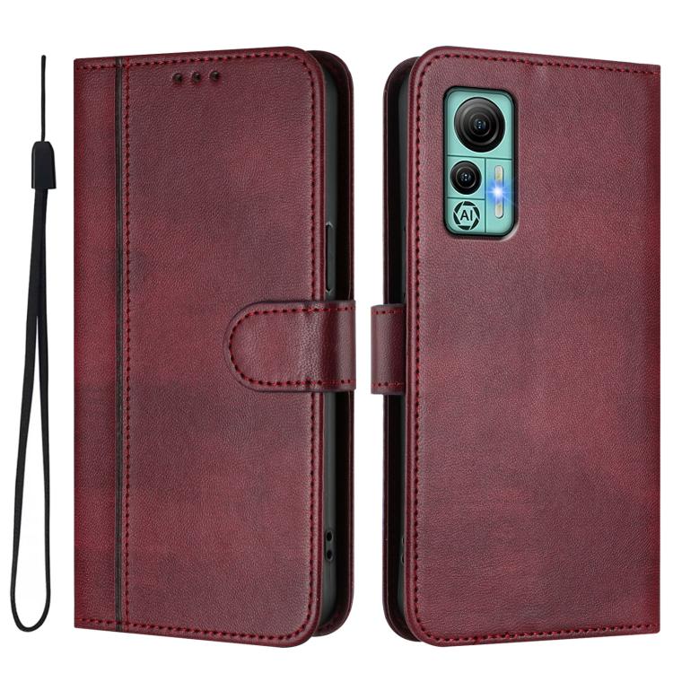 For Ulefone Note 14 Line Splicing Buckle Retro Leather Phone Case