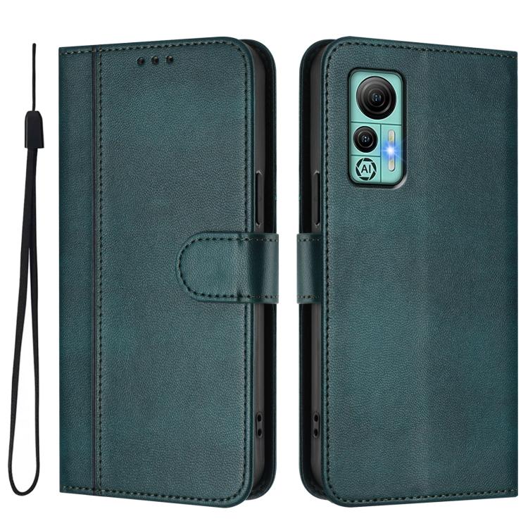 For Ulefone Note 14 Line Splicing Buckle Retro Leather Phone Case