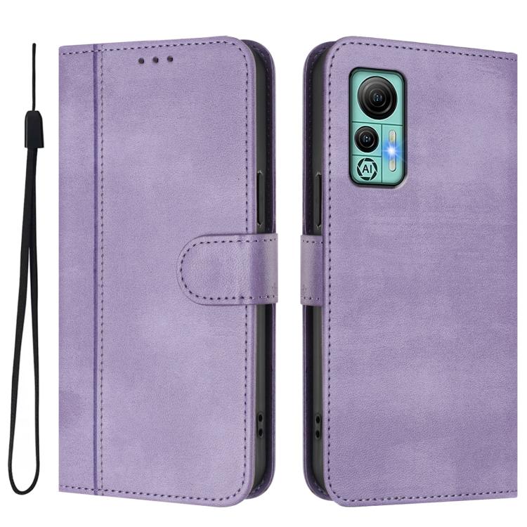 For Ulefone Note 14 Line Splicing Buckle Retro Leather Phone Case