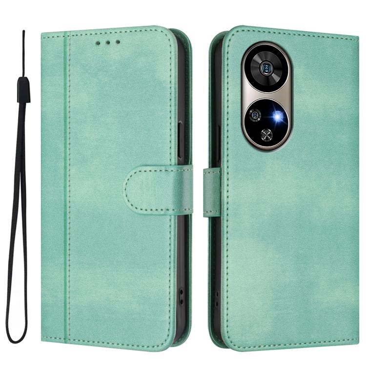 For Ulefone Note 17 Pro Line Splicing Buckle Retro Leather Phone Case