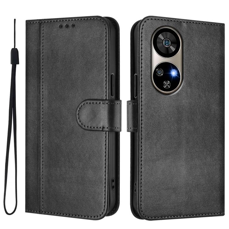 For Ulefone Note 17 Pro Line Splicing Buckle Retro Leather Phone Case