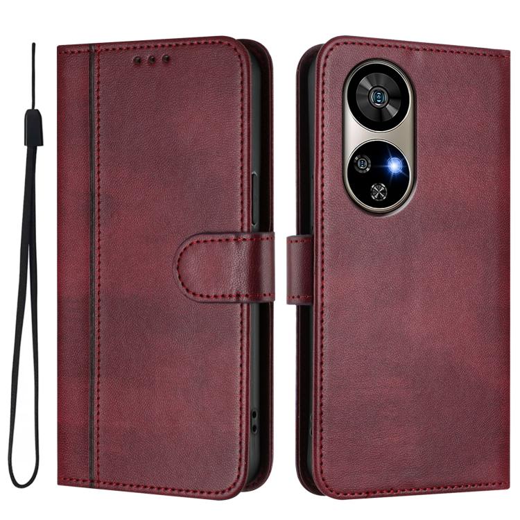 For Ulefone Note 17 Pro Line Splicing Buckle Retro Leather Phone Case