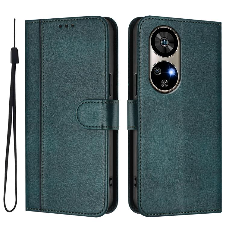 For Ulefone Note 17 Pro Line Splicing Buckle Retro Leather Phone Case