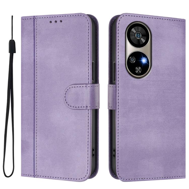 For Ulefone Note 17 Pro Line Splicing Buckle Retro Leather Phone Case