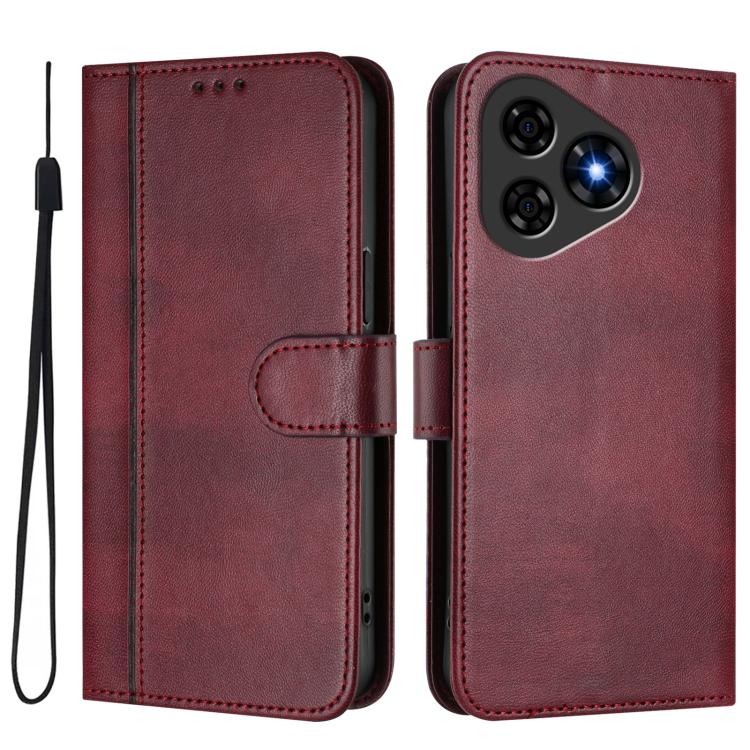 For Ulefone Note 19 Line Splicing Buckle Retro Leather Phone Case