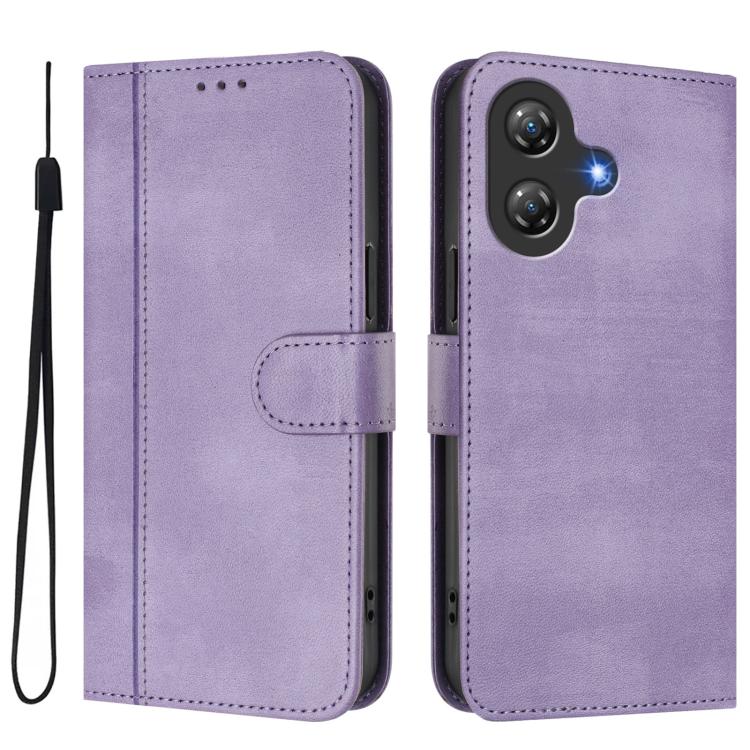 For Ulefone Note 21 Line Splicing Buckle Retro Leather Phone Case