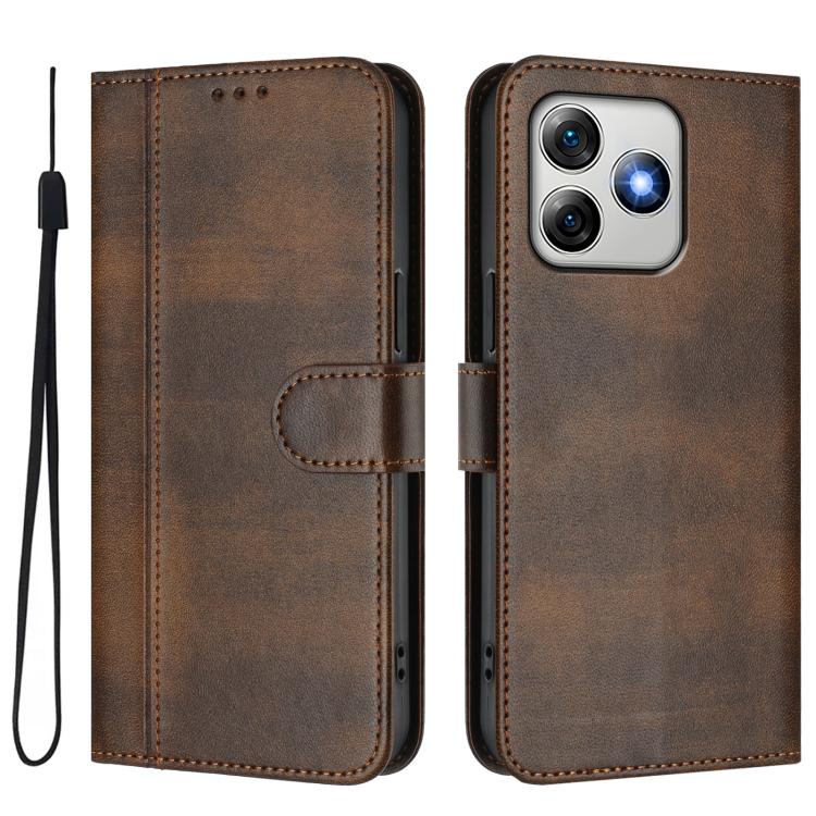 For Ulefone Note 18 Ultra / 18 Pro Line Splicing Buckle Retro Leather Phone Case
