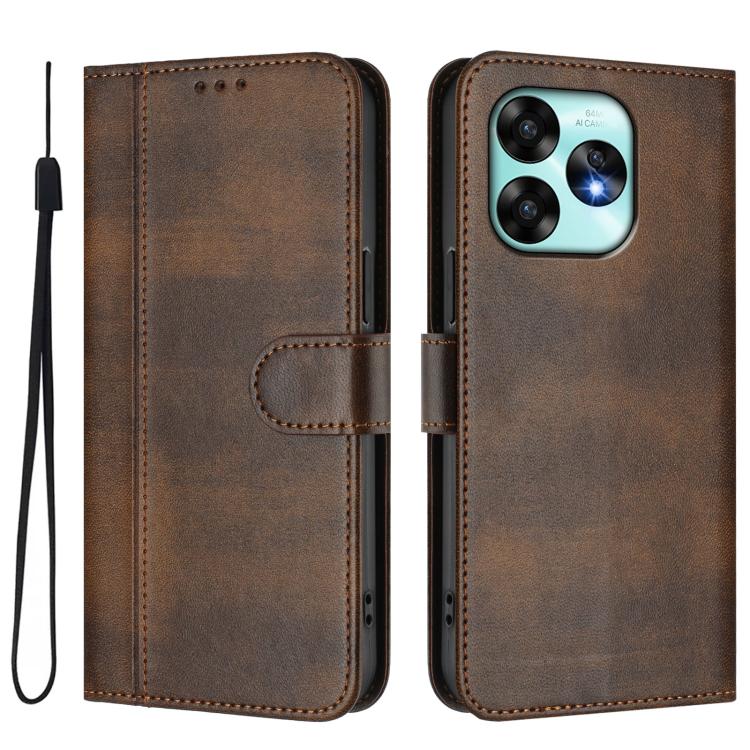 For UMIDIGI A15 / A15C / A15T Line Splicing Buckle Retro Leather Phone Case