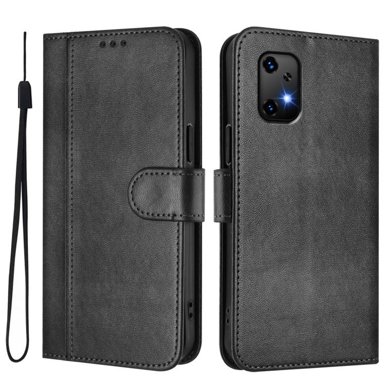 For UMIDIGI Bison X20 Line Splicing Buckle Retro Leather Phone Case