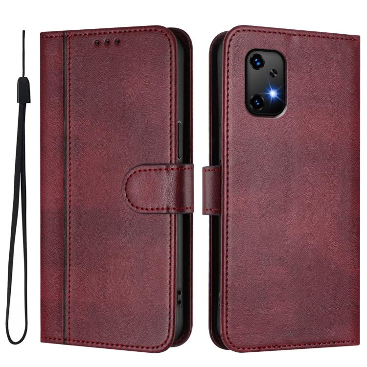 For UMIDIGI Bison X20 Line Splicing Buckle Retro Leather Phone Case