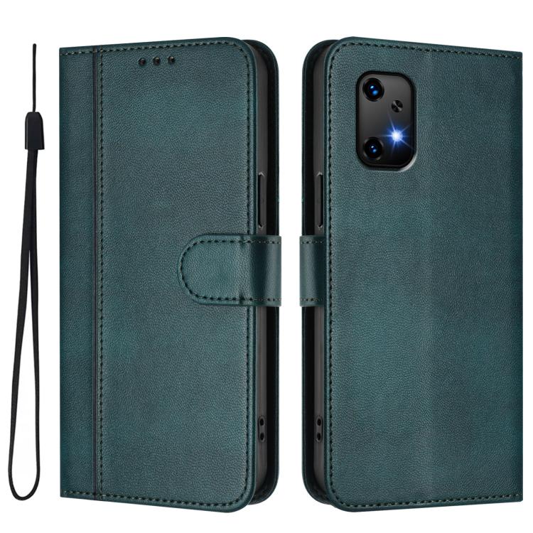 For UMIDIGI Bison X20 Line Splicing Buckle Retro Leather Phone Case