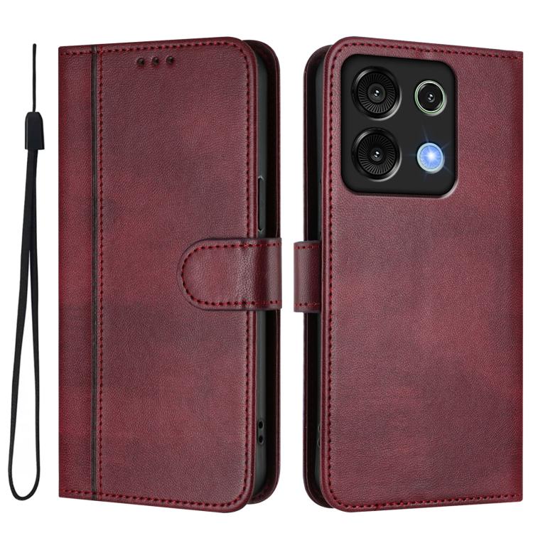 For UMIDIGI G9 5G / Note 9 5G Line Splicing Buckle Retro Leather Phone Case
