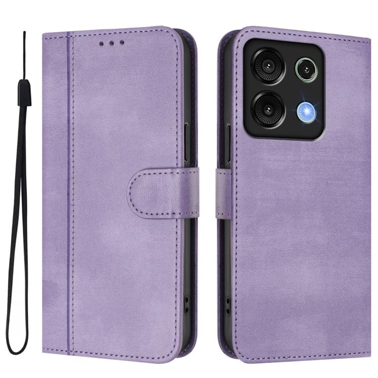 For UMIDIGI G9 5G / Note 9 5G Line Splicing Buckle Retro Leather Phone Case