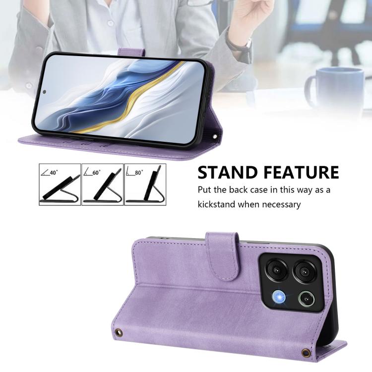 For UMIDIGI G9 5G / Note 9 5G Line Splicing Buckle Retro Leather Phone Case