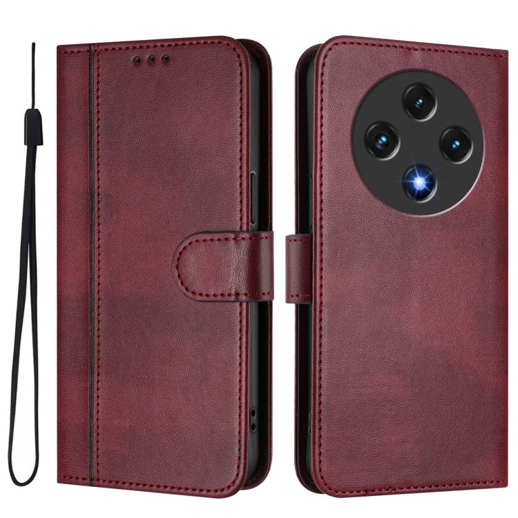 For UMIDIGI G100 Line Splicing Buckle Retro Leather Phone Case