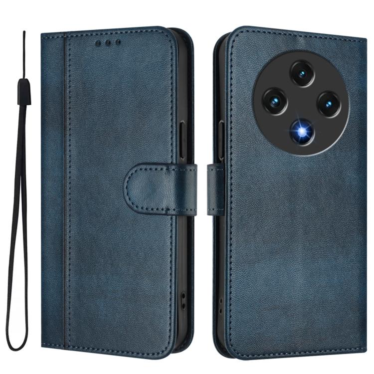 For UMIDIGI G100 Line Splicing Buckle Retro Leather Phone Case