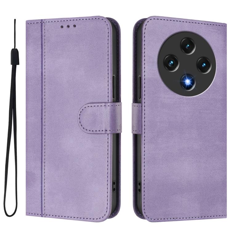 For UMIDIGI G100 Line Splicing Buckle Retro Leather Phone Case