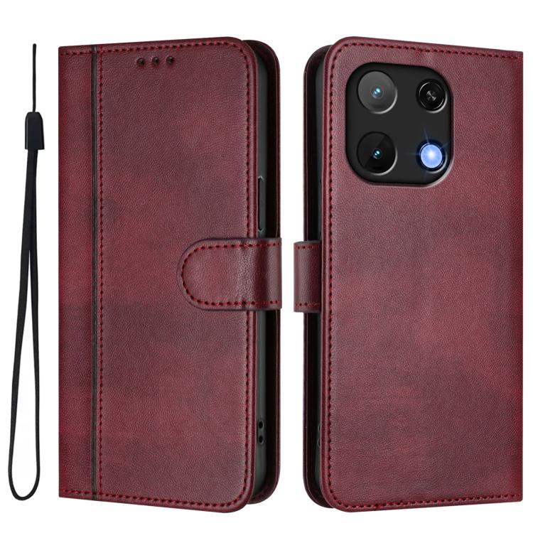 For UMIDIGI Note 90 Line Splicing Buckle Retro Leather Phone Case