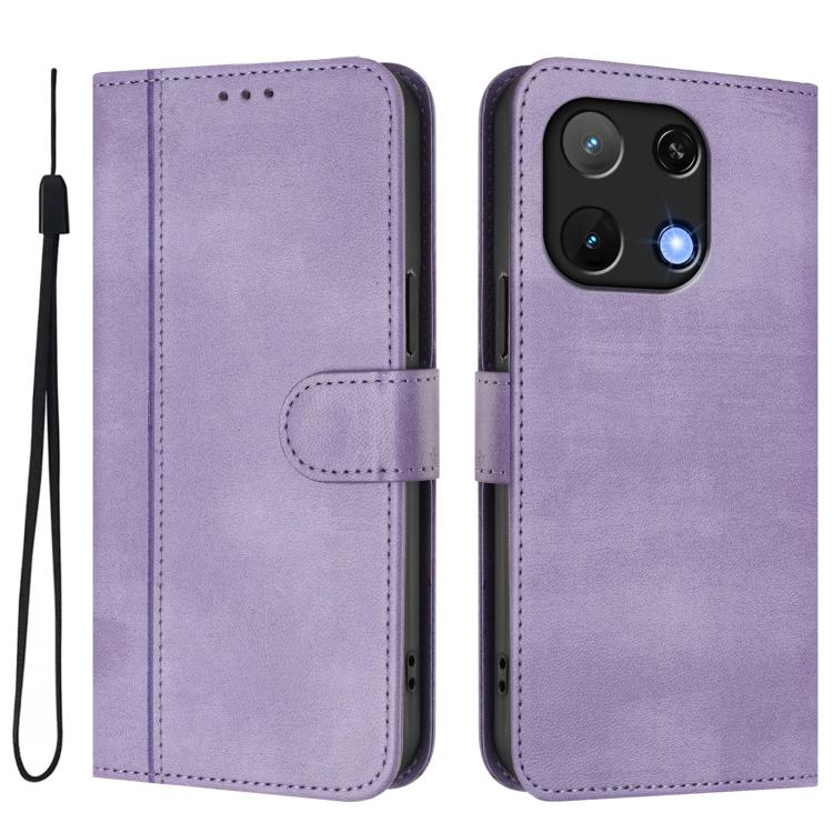 For UMIDIGI Note 90 Line Splicing Buckle Retro Leather Phone Case