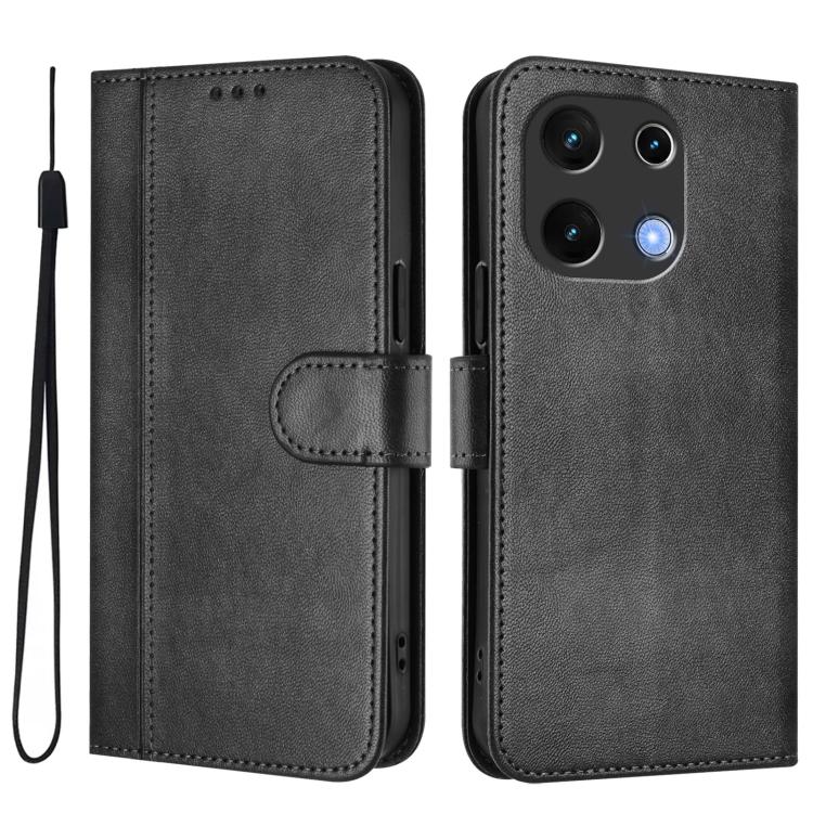 For UMIDIGI Note 100 Line Splicing Buckle Retro Leather Phone Case