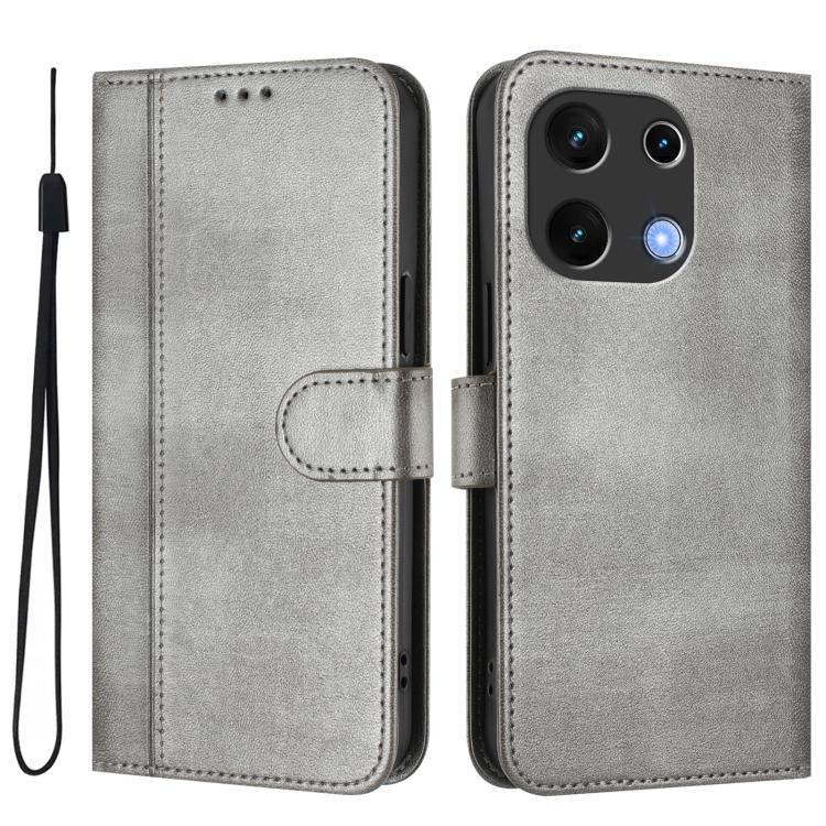 For UMIDIGI Note 100 Line Splicing Buckle Retro Leather Phone Case