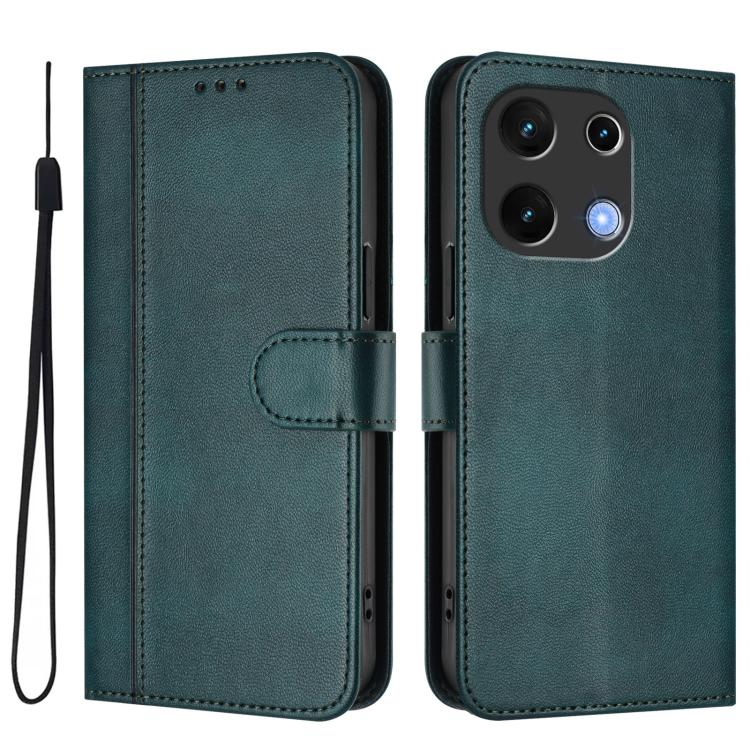 For UMIDIGI Note 100 Line Splicing Buckle Retro Leather Phone Case