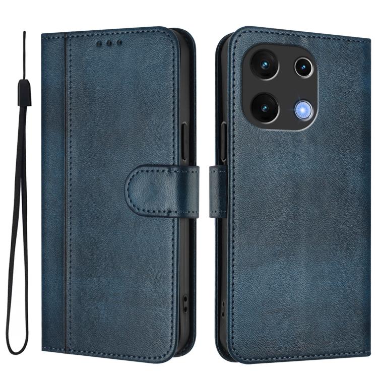 For UMIDIGI Note 100 Line Splicing Buckle Retro Leather Phone Case