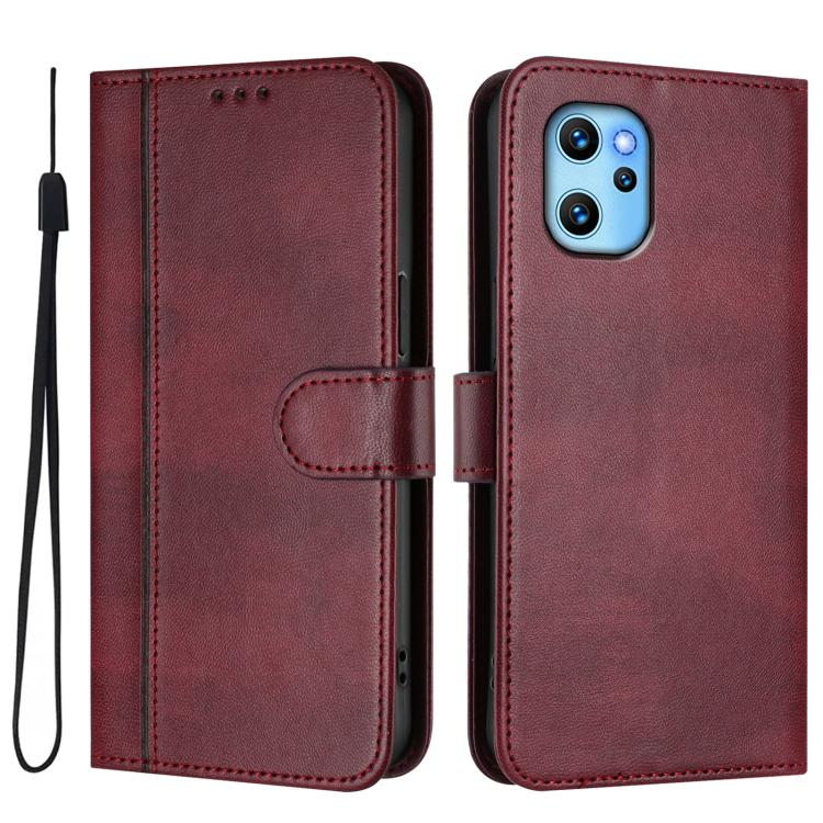 For UMIDIGI Power 7 Max Line Splicing Buckle Retro Leather Phone Case