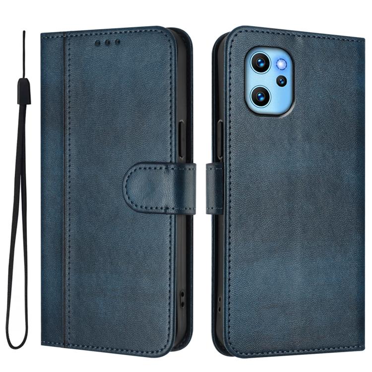 For UMIDIGI Power 7 Max Line Splicing Buckle Retro Leather Phone Case