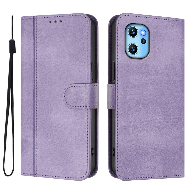 For UMIDIGI Power 7 Max Line Splicing Buckle Retro Leather Phone Case
