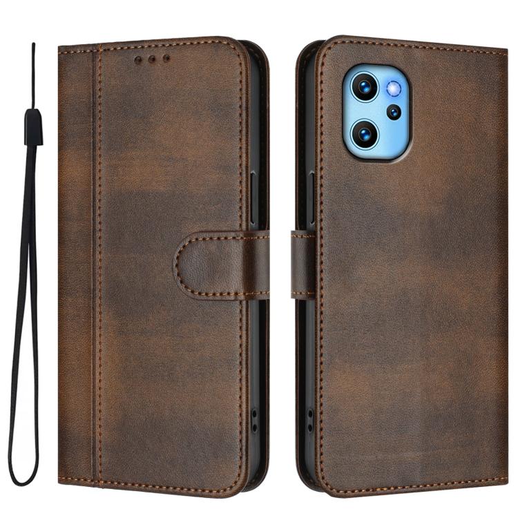 For UMIDIGI Power 7 Max Line Splicing Buckle Retro Leather Phone Case