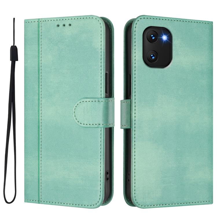 For UMIDIGI Power 7 / 7S Line Splicing Buckle Retro Leather Phone Case