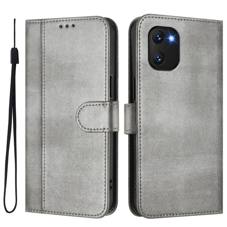 For UMIDIGI Power 7 / 7S Line Splicing Buckle Retro Leather Phone Case